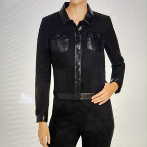 Karl Lagerfeld NWOT Vegan Blazer / Jacket with Faux leather Trim